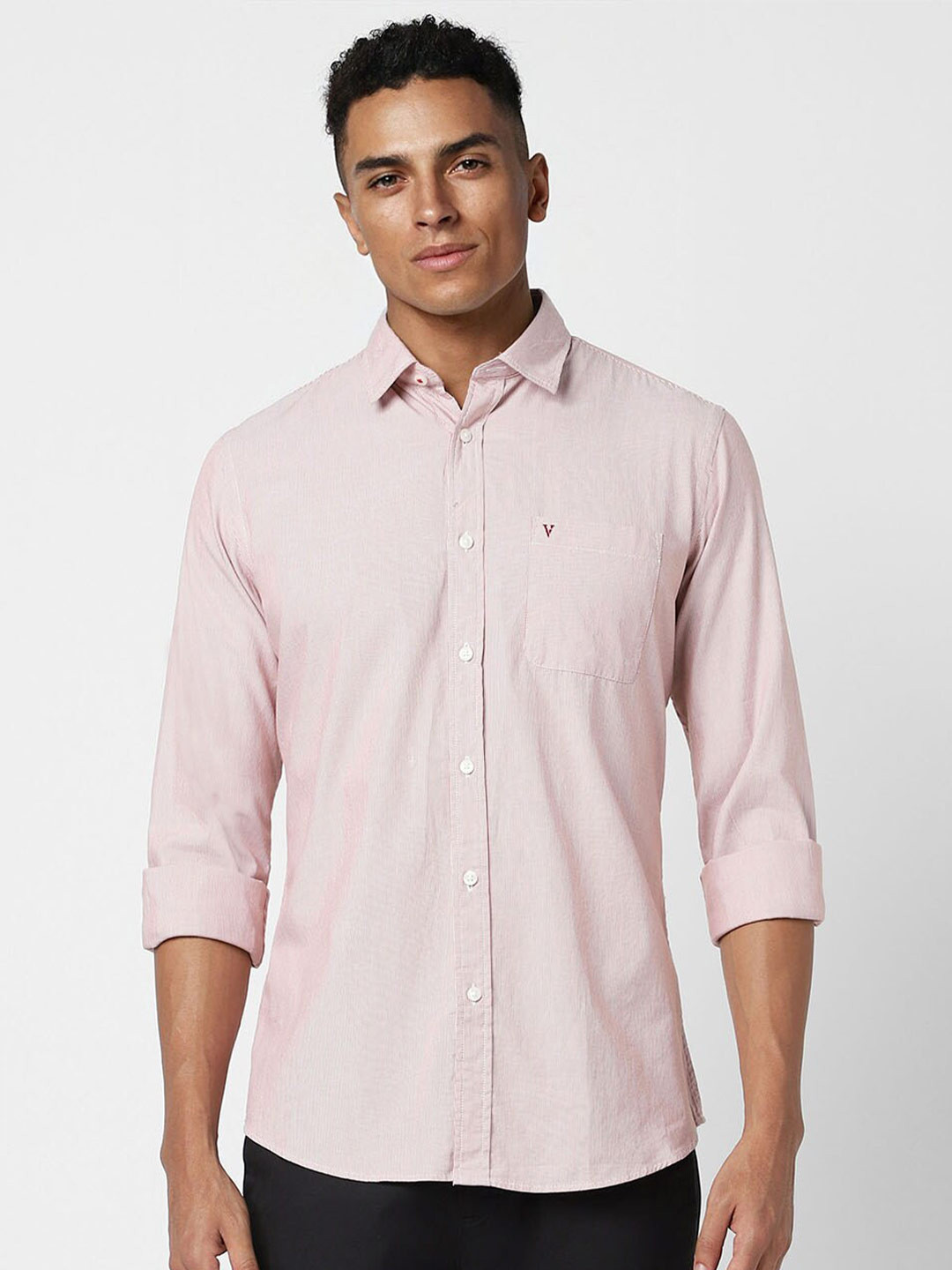 

Van Heusen Sport Slim Fit Opaque Pure Cotton Casual Shirt, Pink