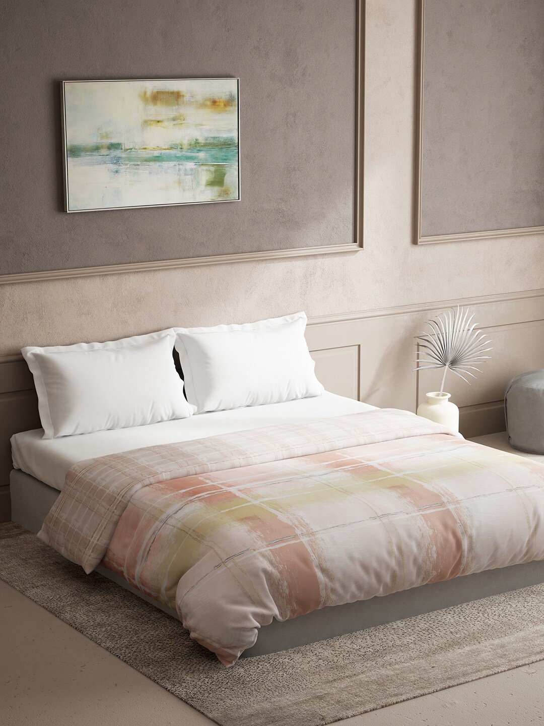 

DDecor Pink & White Pure Cotton Reversible Mild Winter 150 GSM Double Bed Quilt