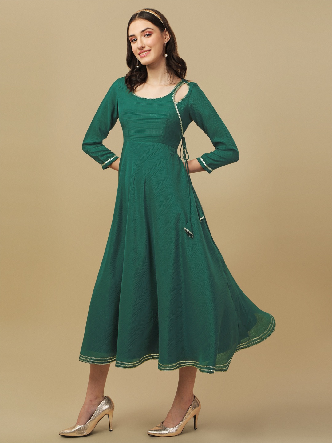 

BAESD Green Embellished Maxi Dress