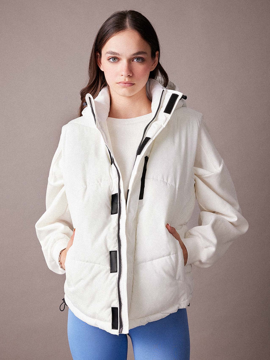 

DeFacto Stand Collar Padded Jacket, White