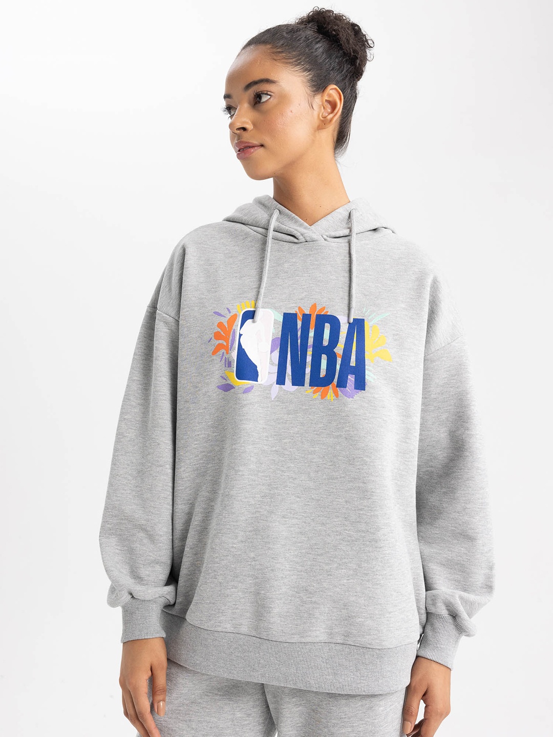 

DeFacto Typography Printed Sweatshirt, Grey