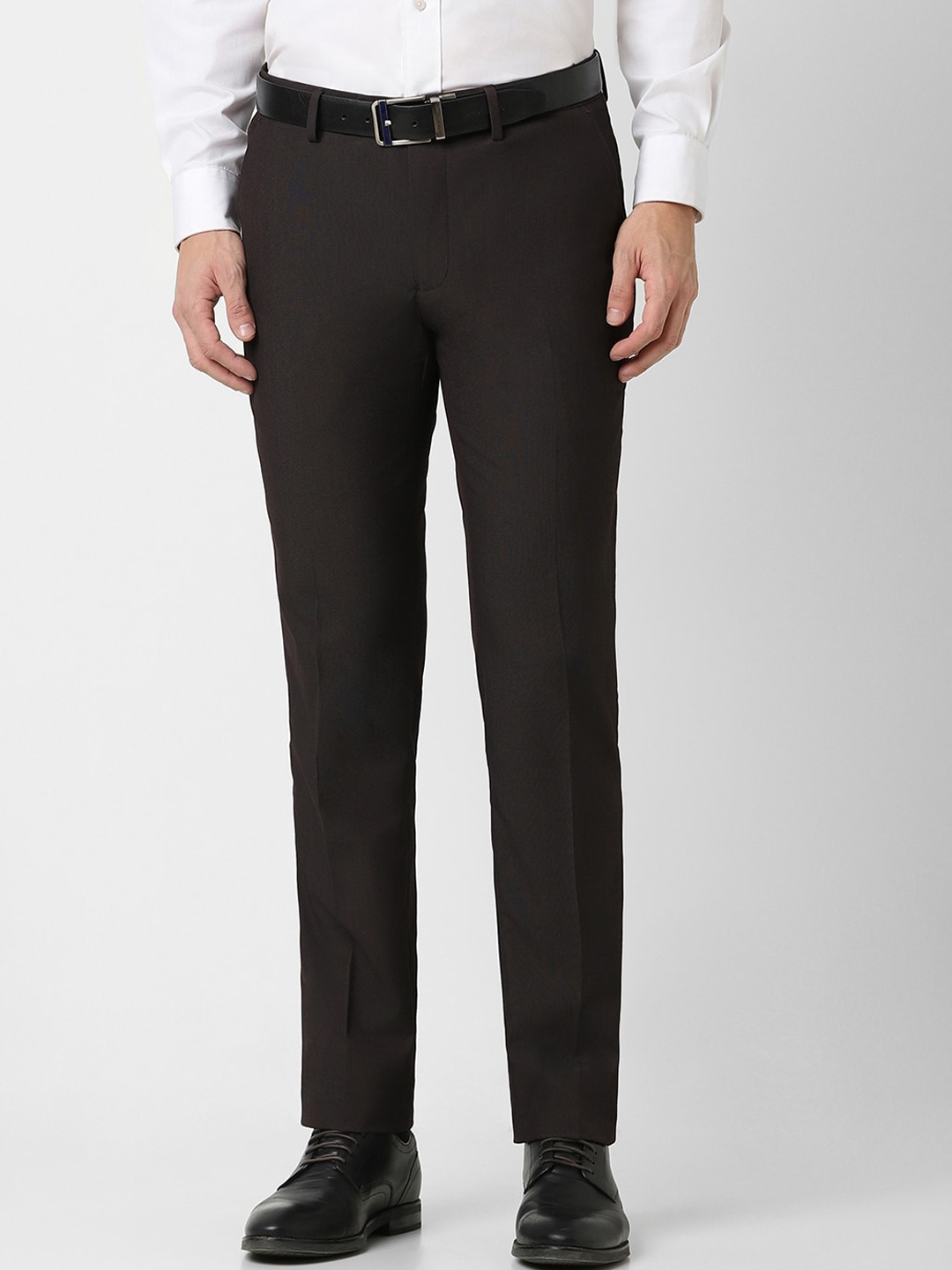 

Peter England Men Slim Fit Trousers, Brown