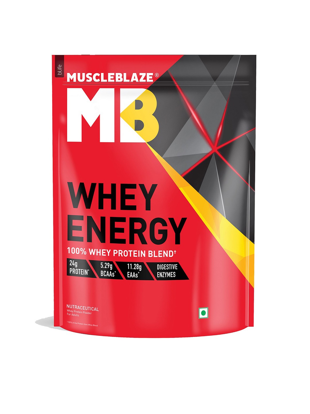 

MuscleBlaze Whey Energy Powder Chocolate - 2Kg, Black