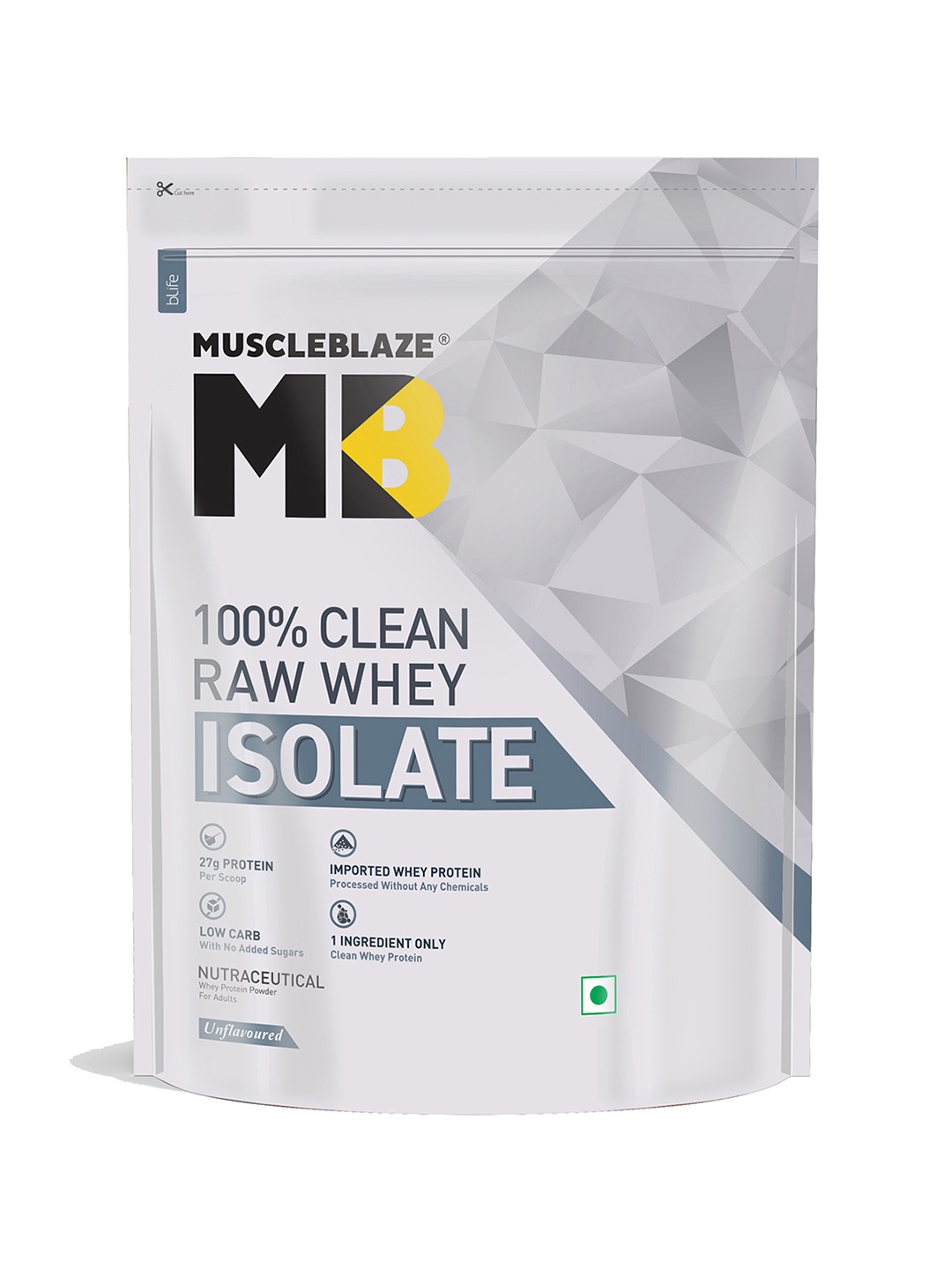 

MuscleBlaze Unflavoured White Proteins -2 kg / 4.4 lb, Black