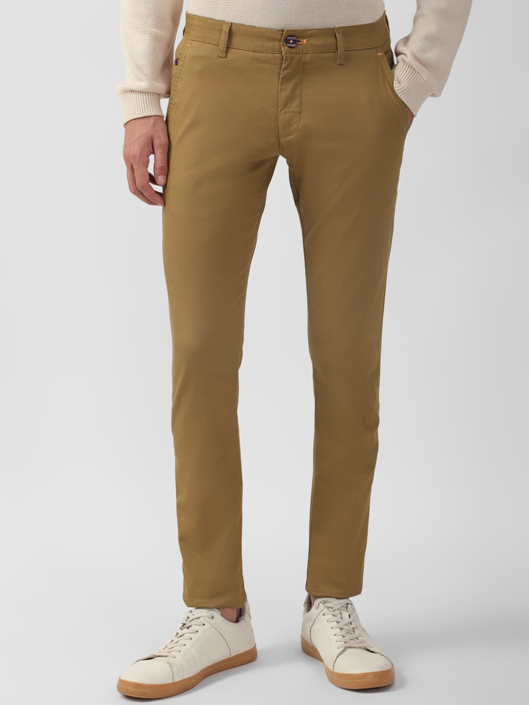 

Peter England Casuals Men Skinny Fit Trousers, Brown