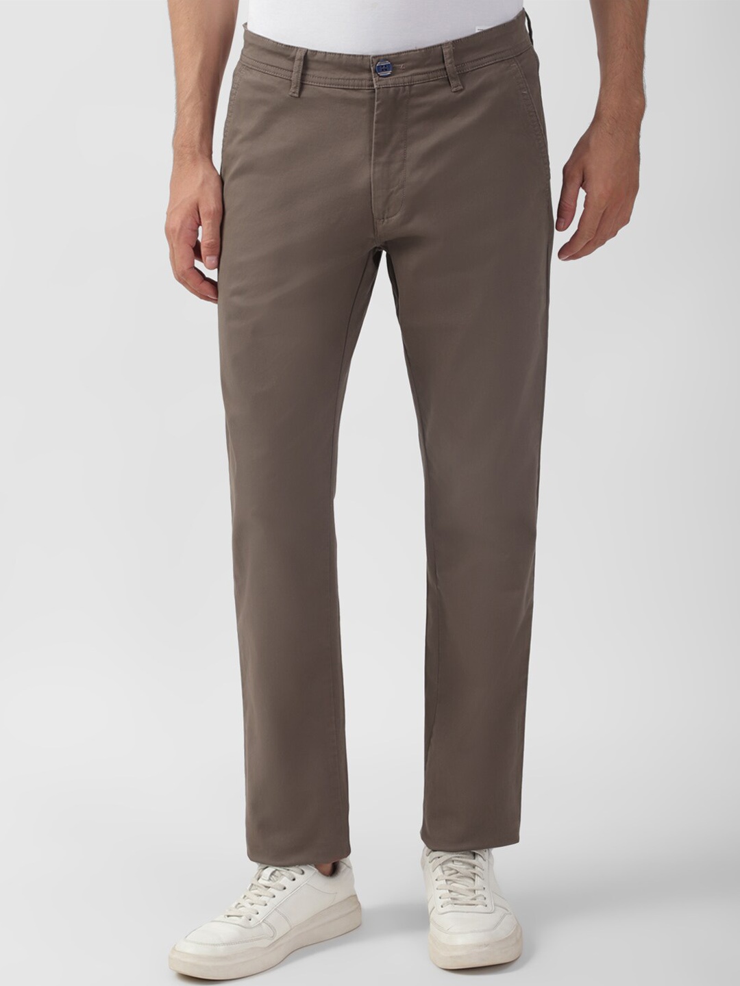 

Peter England Casuals Men Slim Fit Trousers, Brown