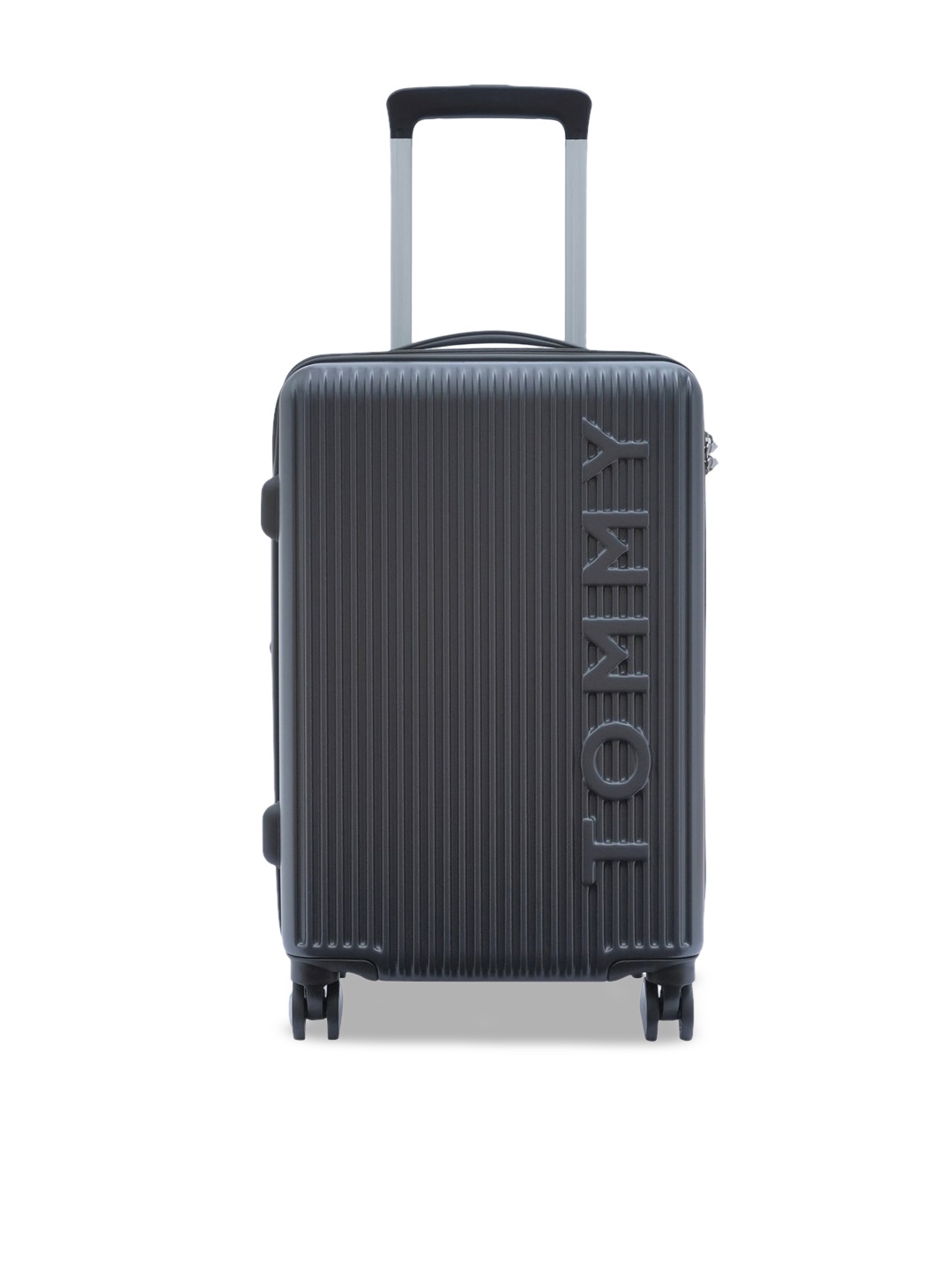 

Tommy Hilfiger Grey Textured Hard-Sided Trolley Suitcase-50 L