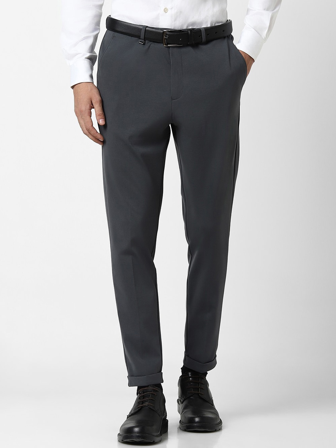 

Van Heusen Men Mid-Rise Formal Trousers, Grey
