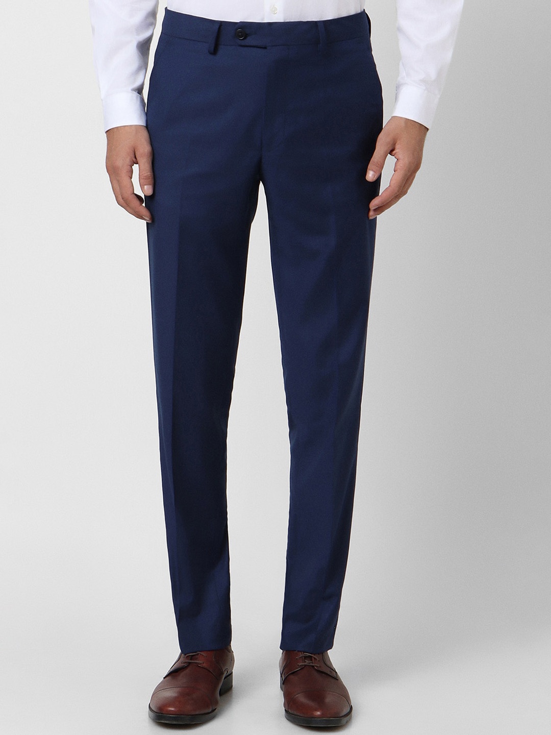 

Van Heusen Men Mid Rise Slim Fit Formal Trousers, Navy blue