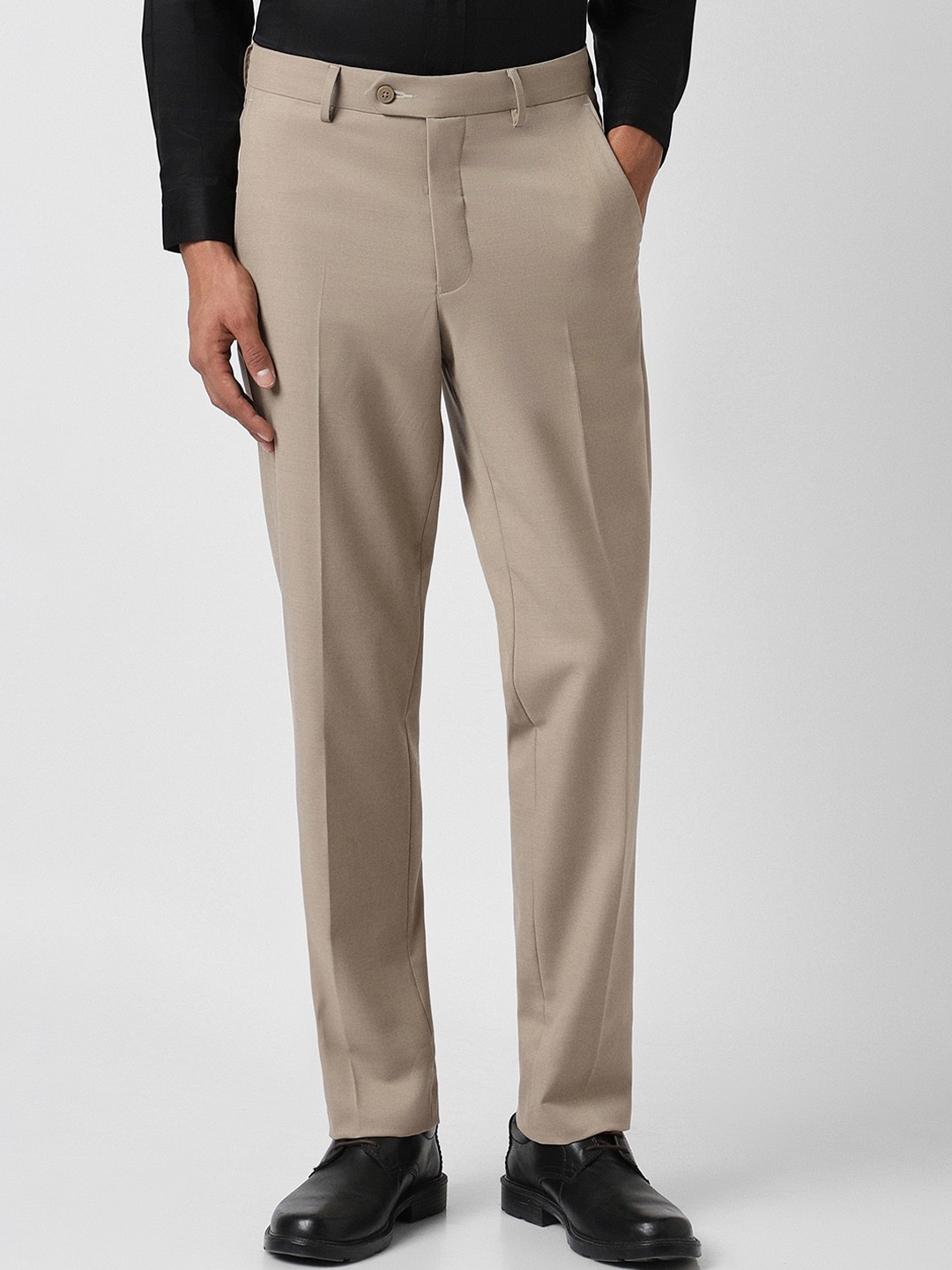 

Van Heusen Men Regular Fit Formal Trousers, Beige