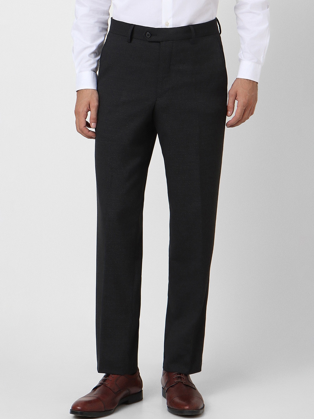 

Van Heusen Men Regular Fit Formal Trousers, Black