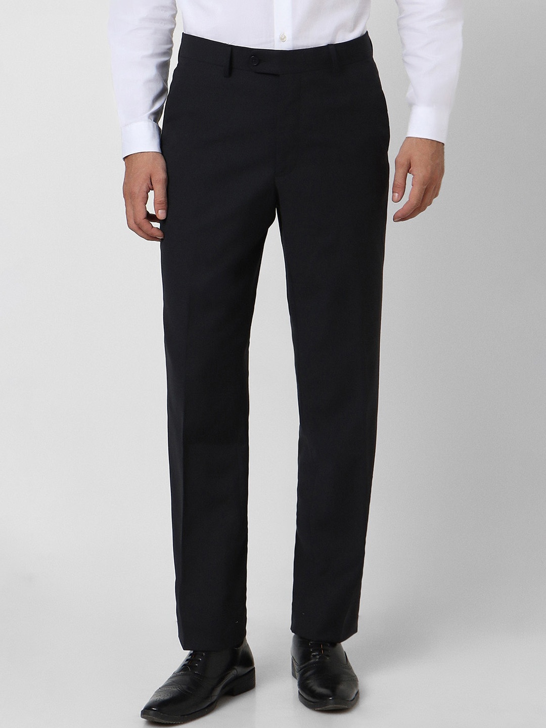 

Van Heusen Men Mid Rise Slim Fit Wool Formal Trousers, Black