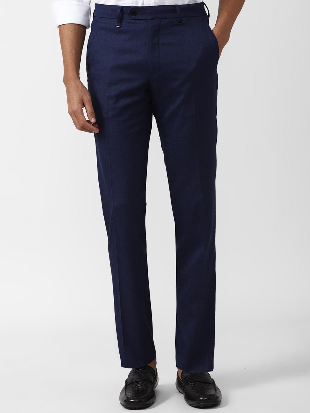 

Van Heusen Men Slim Fit Formal Trousers, Navy blue