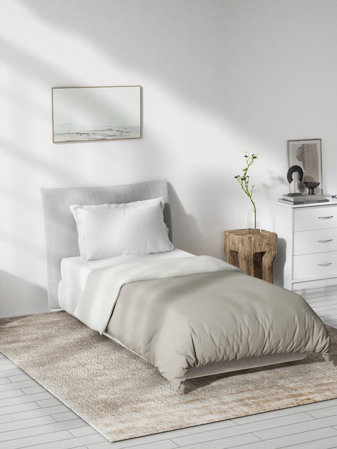 

DDecor Grey & White Mild Winter Cotton 150 GSM Single Bed Quilt