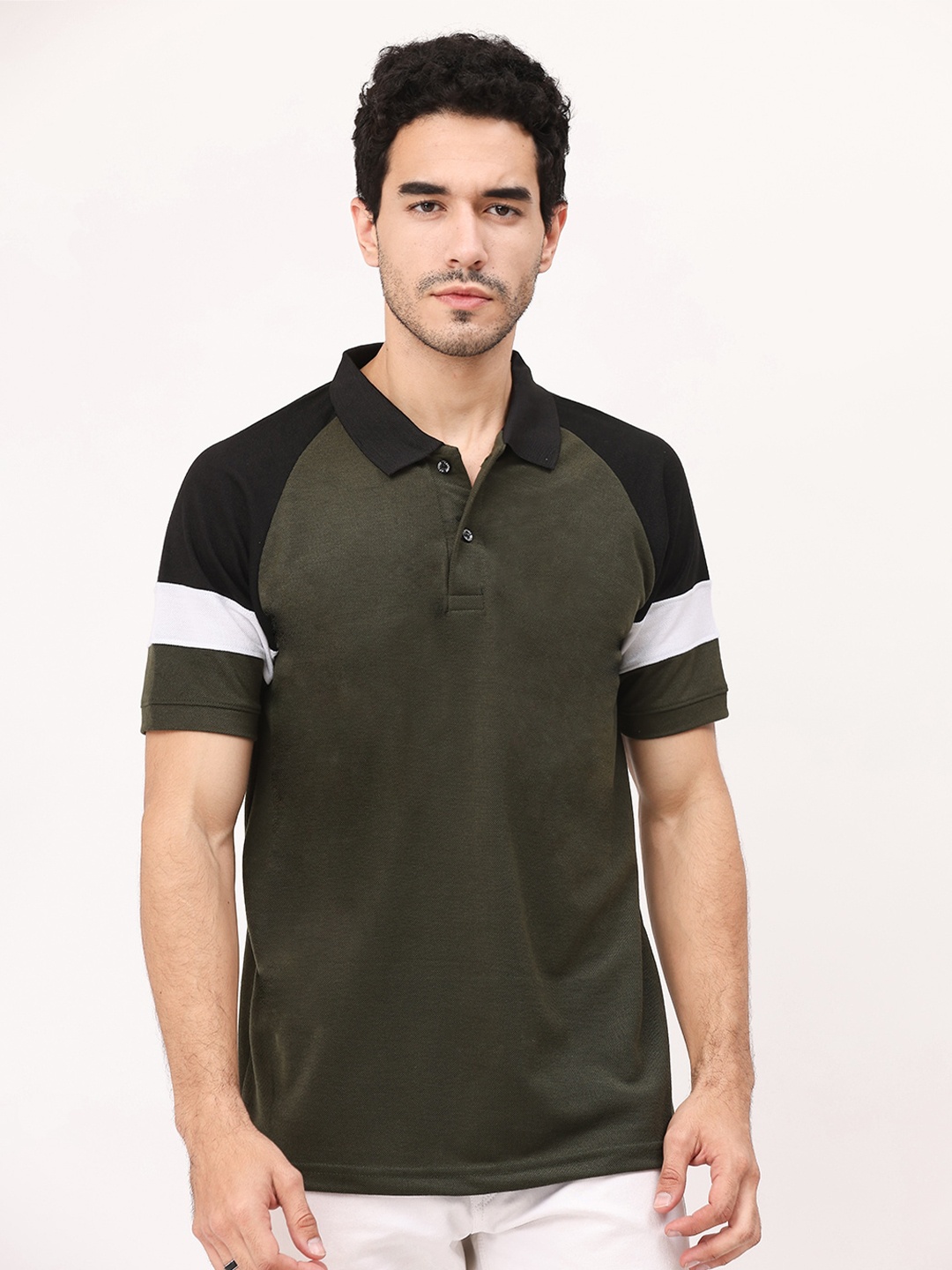 

Leotude Polo Collar Cotton T-shirt, Olive
