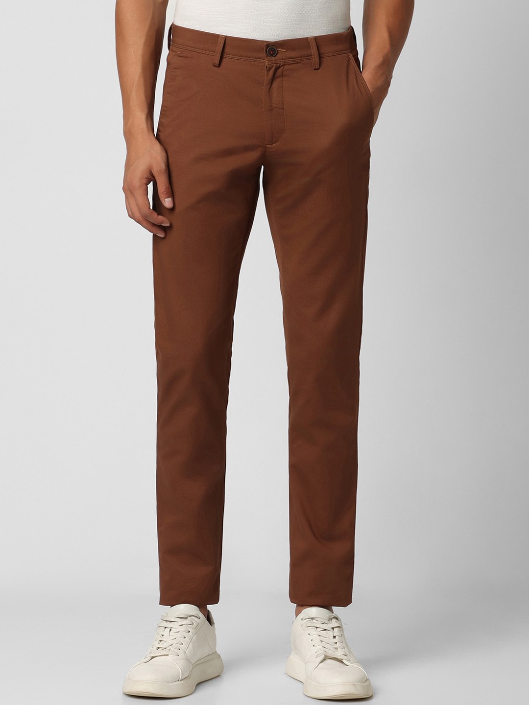

Van Heusen Sport Men Mid Rise Slim Fit Plain Cotton Chinos, Brown