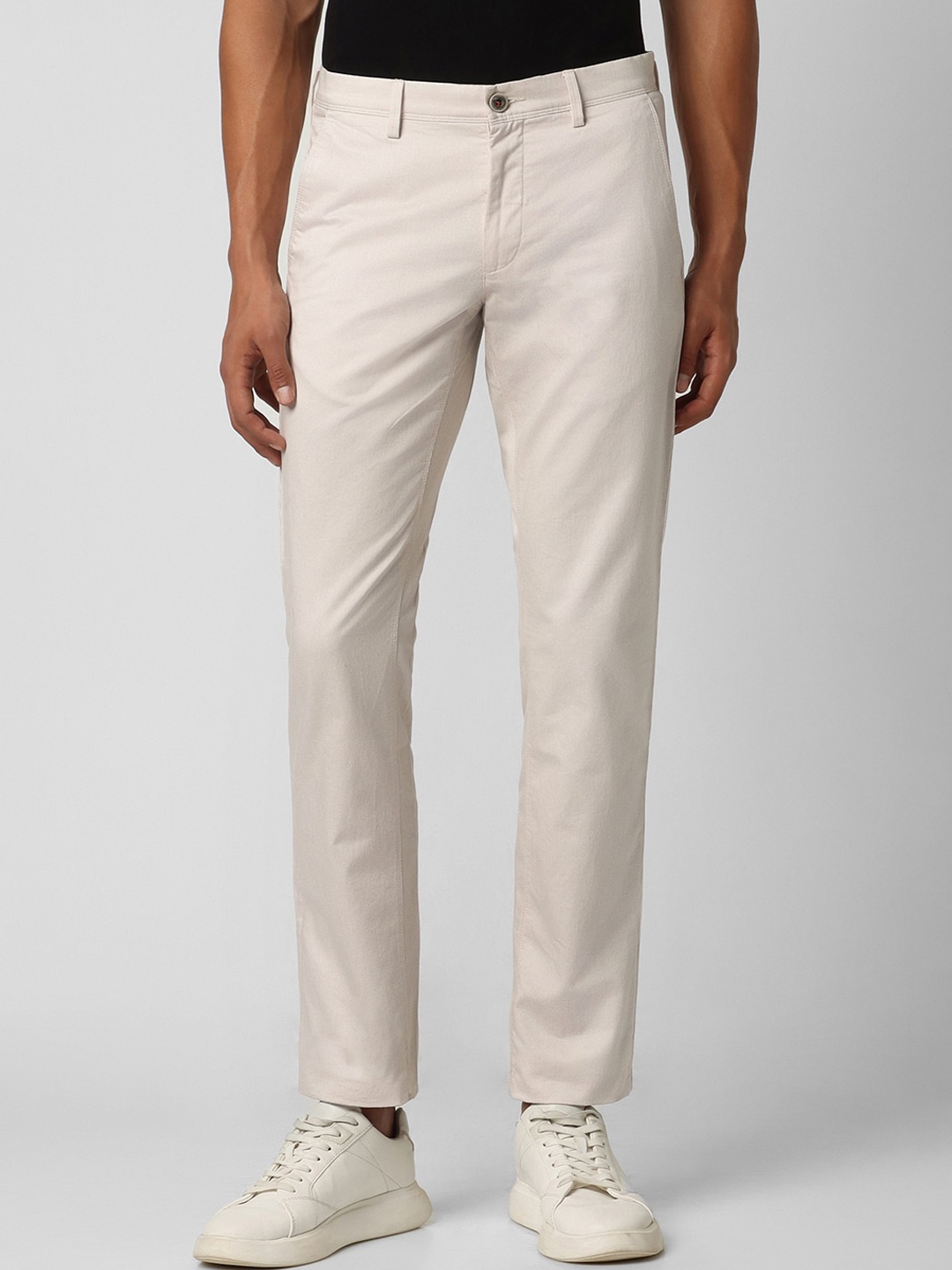 

Van Heusen Sport Men Mid Rise Slim Fit Cotton Chinos Trousers, Cream