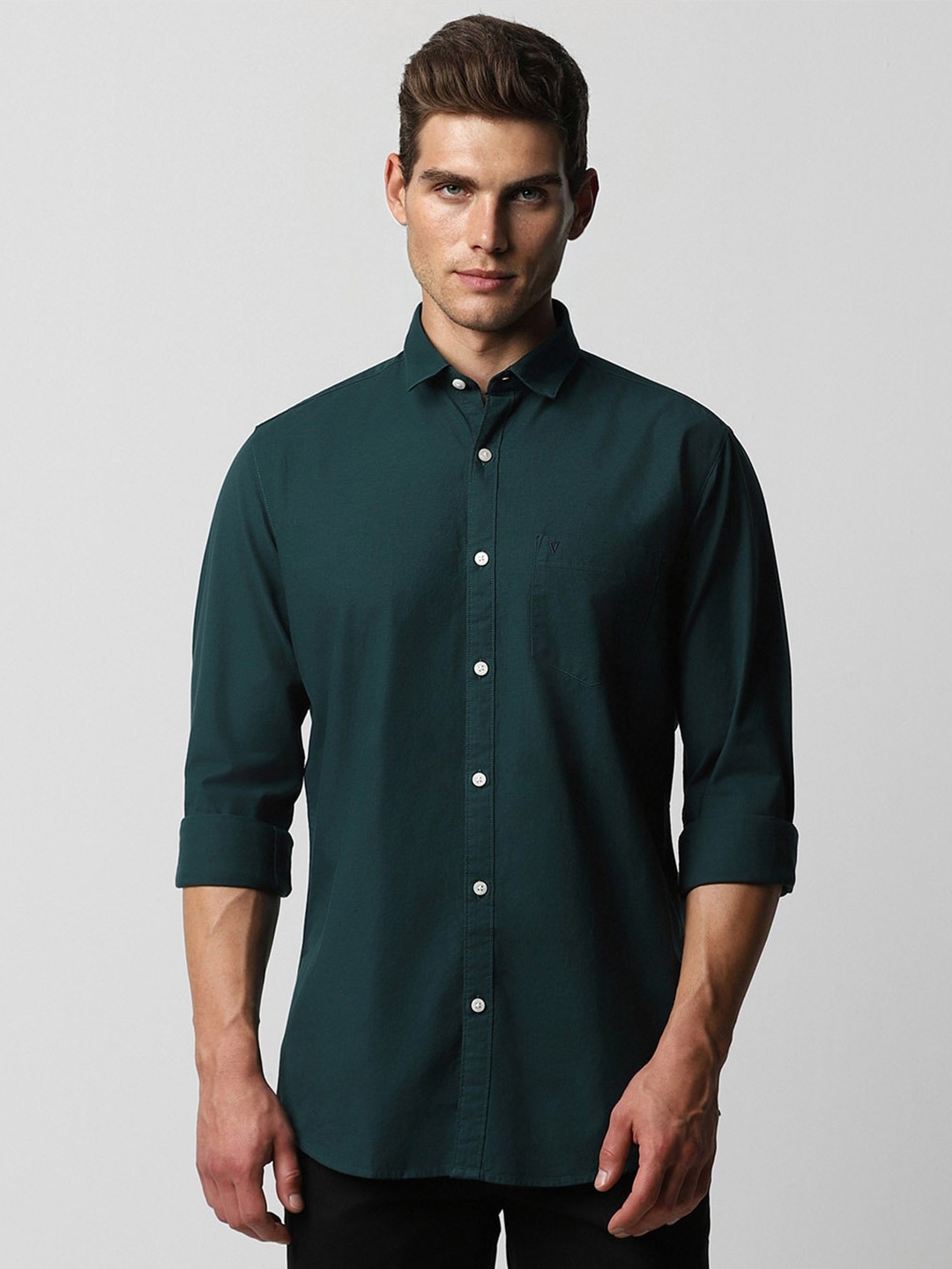 

Van Heusen Sport Spread Collar Slim Fit Casual Shirt, Green