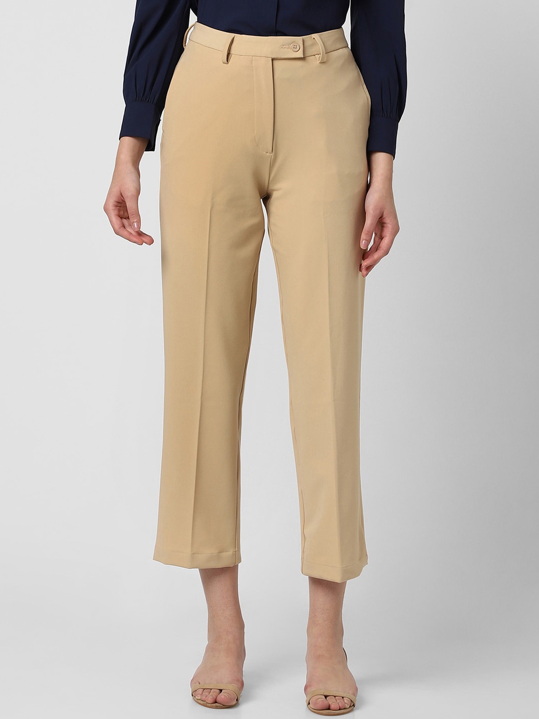 

Van Heusen Woman Mid Rise Plain Formal Trousers, Beige