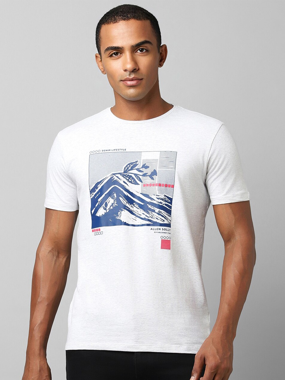 

Allen Solly Graphic Printed Slim Fit T-shirt, White