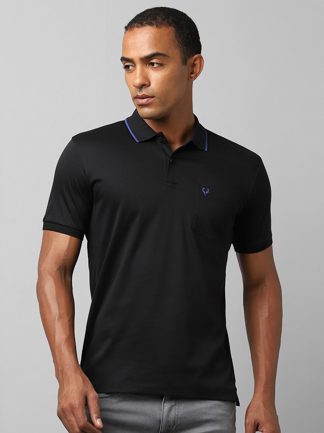 

Allen Solly Polo Collar Pure Cotton T-shirt, Black