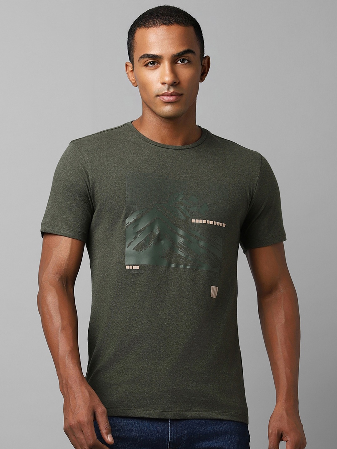 

Allen Solly Graphic Printed Slim Fit T-shirt, Green