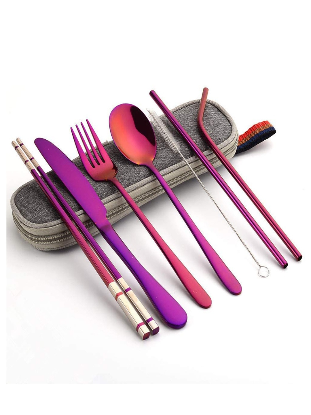 

YELONA Purple 8 Pieces Cutlery Set With Pouch