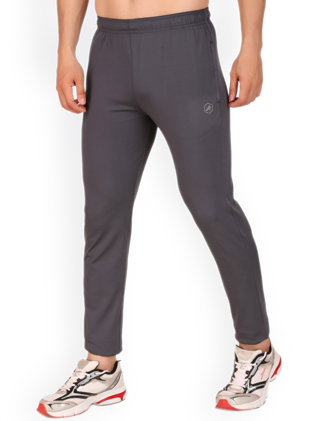 

REDESIGN Men Dry Fit Stretchable Track Pants, Grey