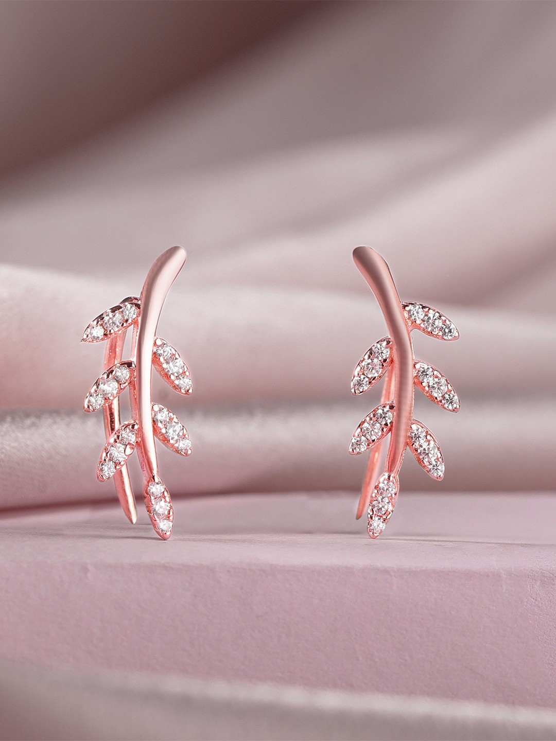

Rubans Silver Rose Gold Plated Sterling Silver Studs Earrings