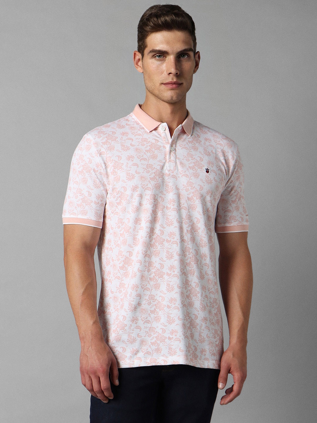 

Louis Philippe Jeans Men White Polo Collar Slim Fit T-shirt