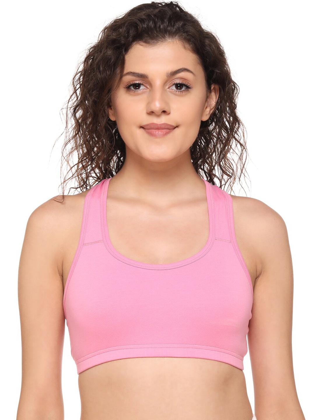 

SONA Seamless Full Coverage Cotton Workout Bra All Day Comfort, Pink