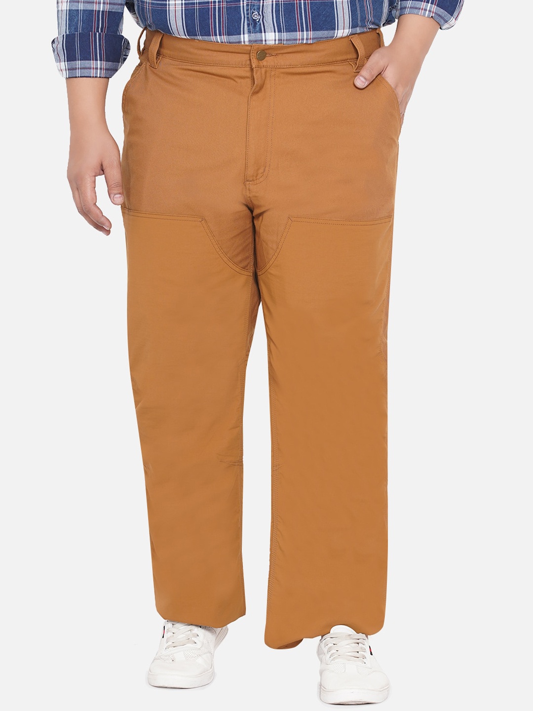 

Santonio Men Cotton Relaxed Trousers, Brown