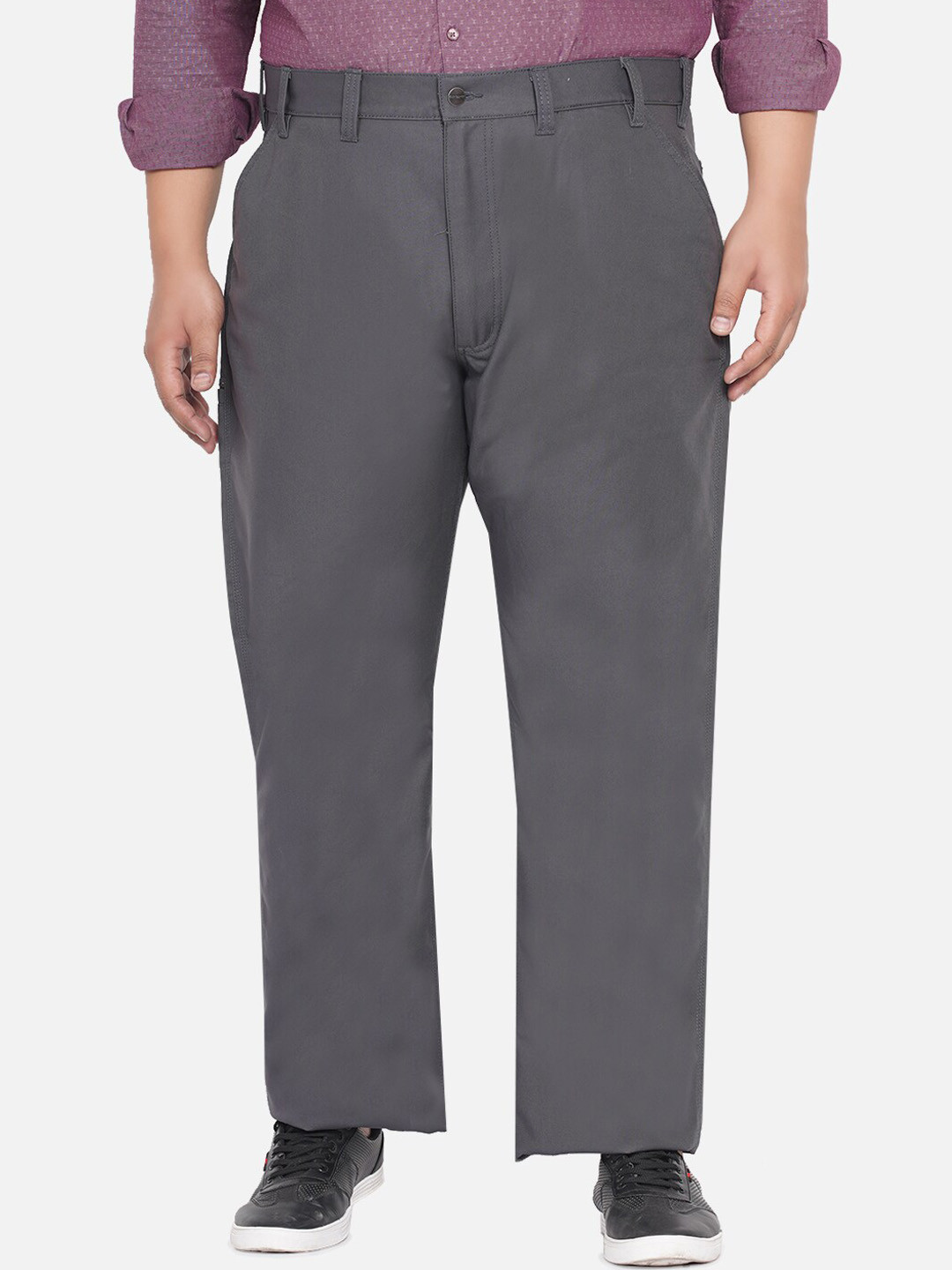 

Santonio Men Cotton Relaxed Trousers, Grey