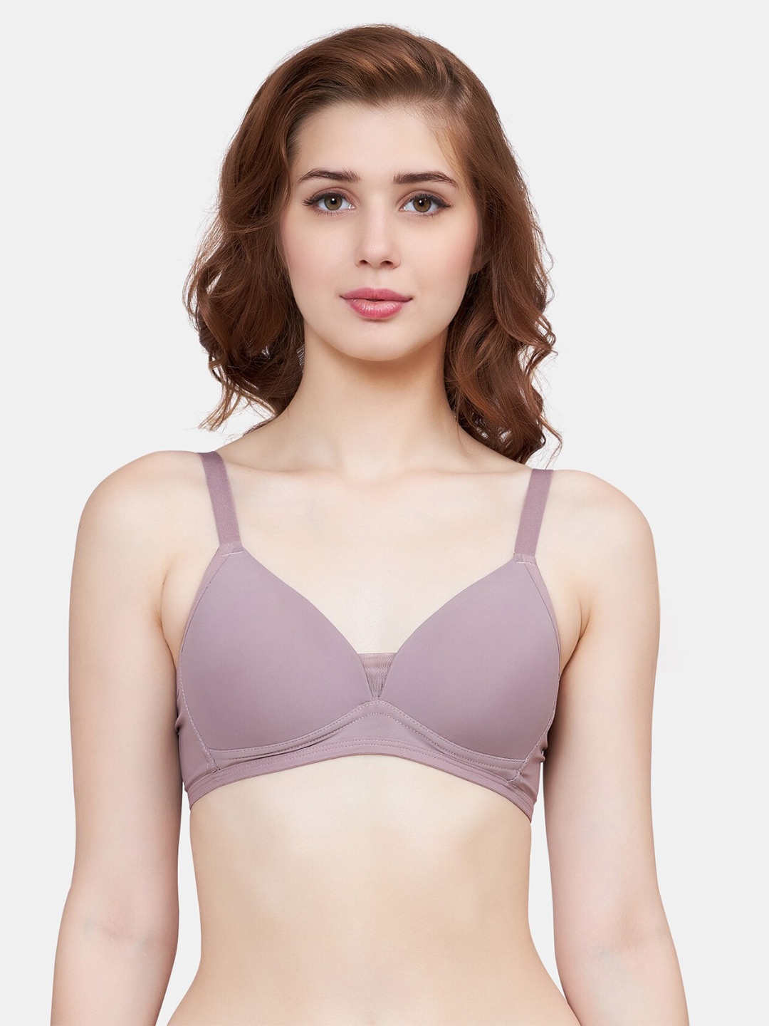 

PLUMBURY Medium Coverage Lightly Padded Plunge Bra, Purple