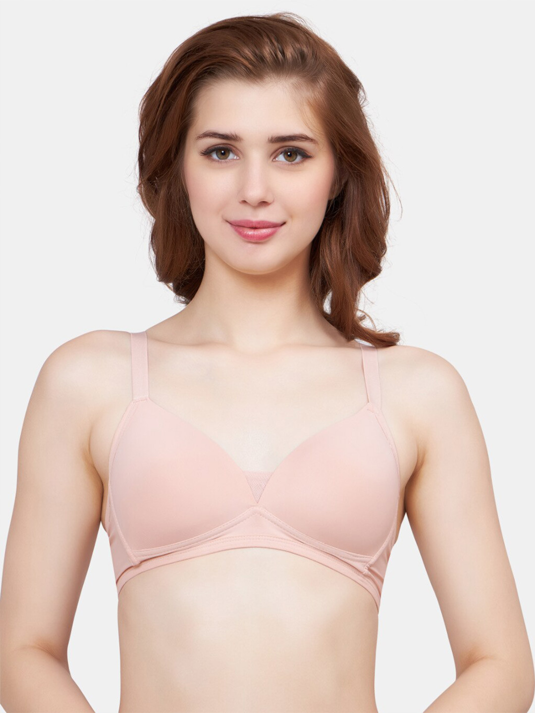 

PLUMBURY Medium Coverage Lightly Padded Plunge Bra, Pink