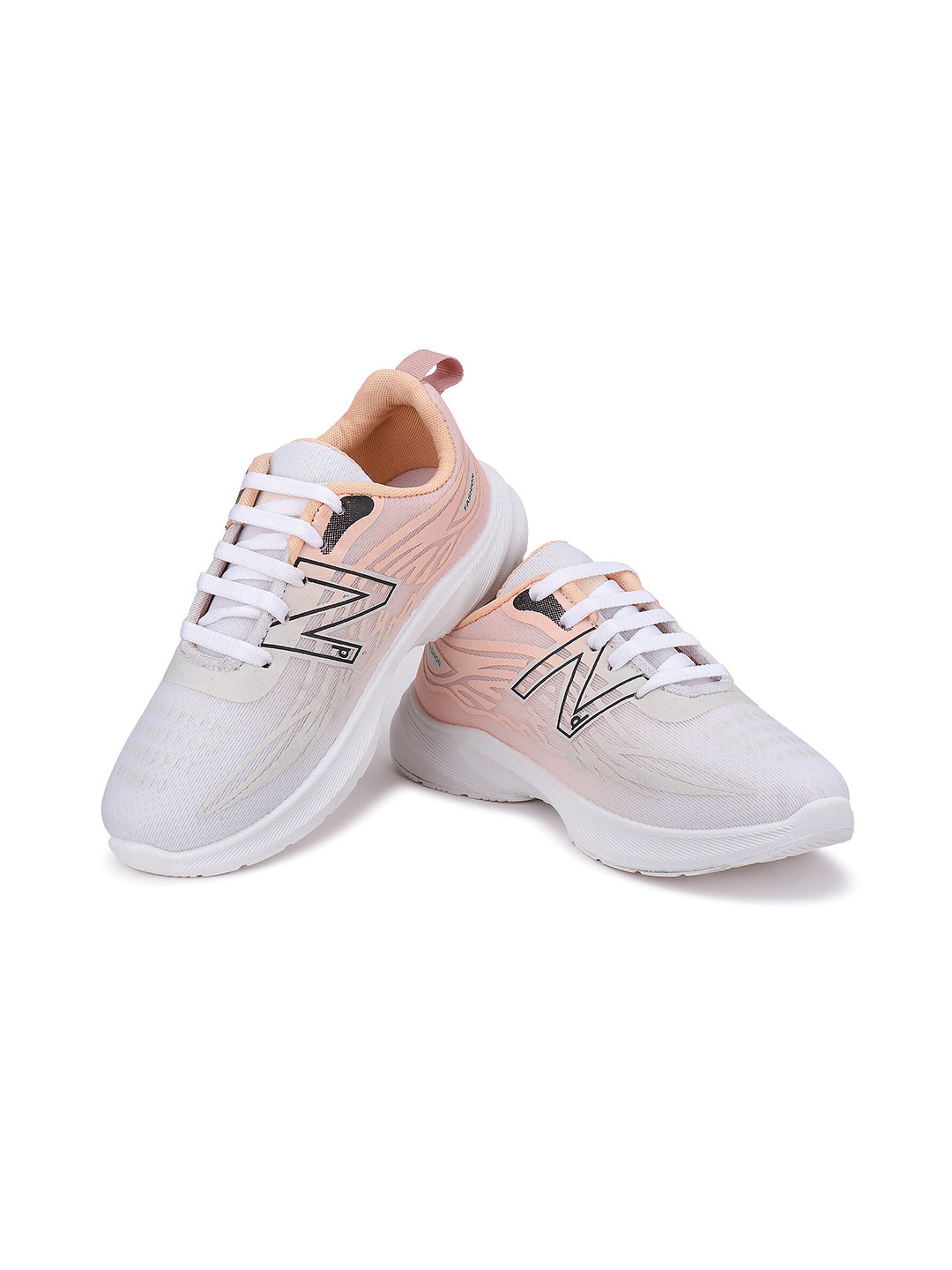 

CAMRO Women Printed Lace-Up Running Shoes, Peach
