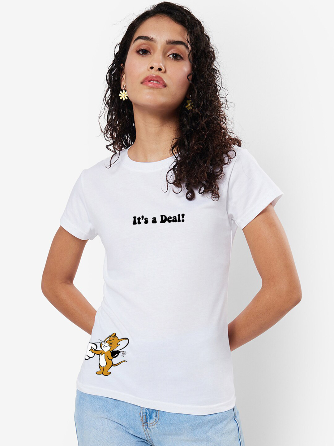 

Bewakoof Graphic Printed Cotton T-shirt, White