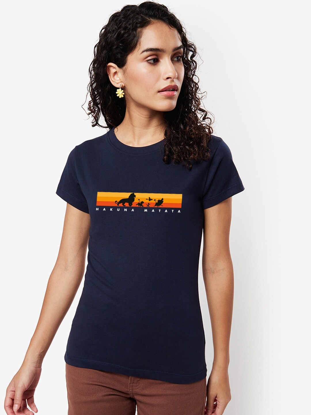 

Bewakoof Graphic Printed Cotton T-Shirt, Blue