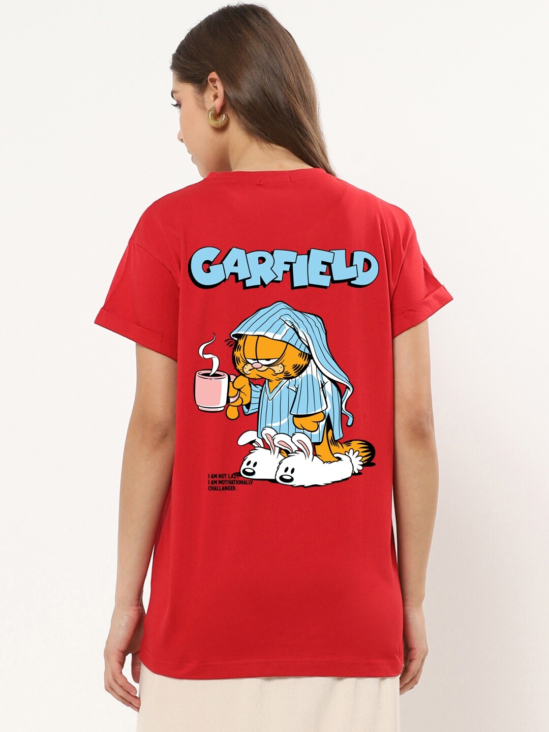 

Bewakoof Graphic Printed Drop-Shouder Sleeve Cotton T-shirt, Red