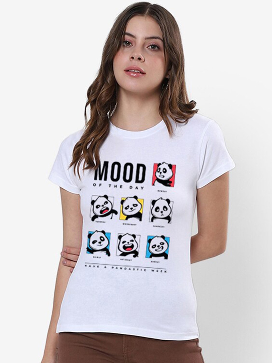 

Bewakoof Panda Printed Cotton T-shirt, White