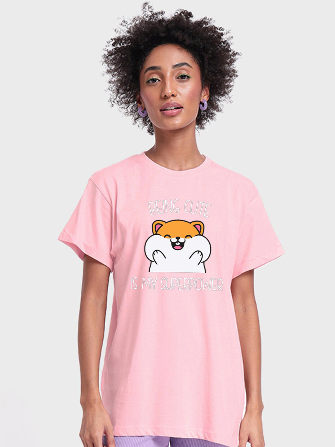 

Bewakoof Graphic Printed Cotton T-shirt, Pink