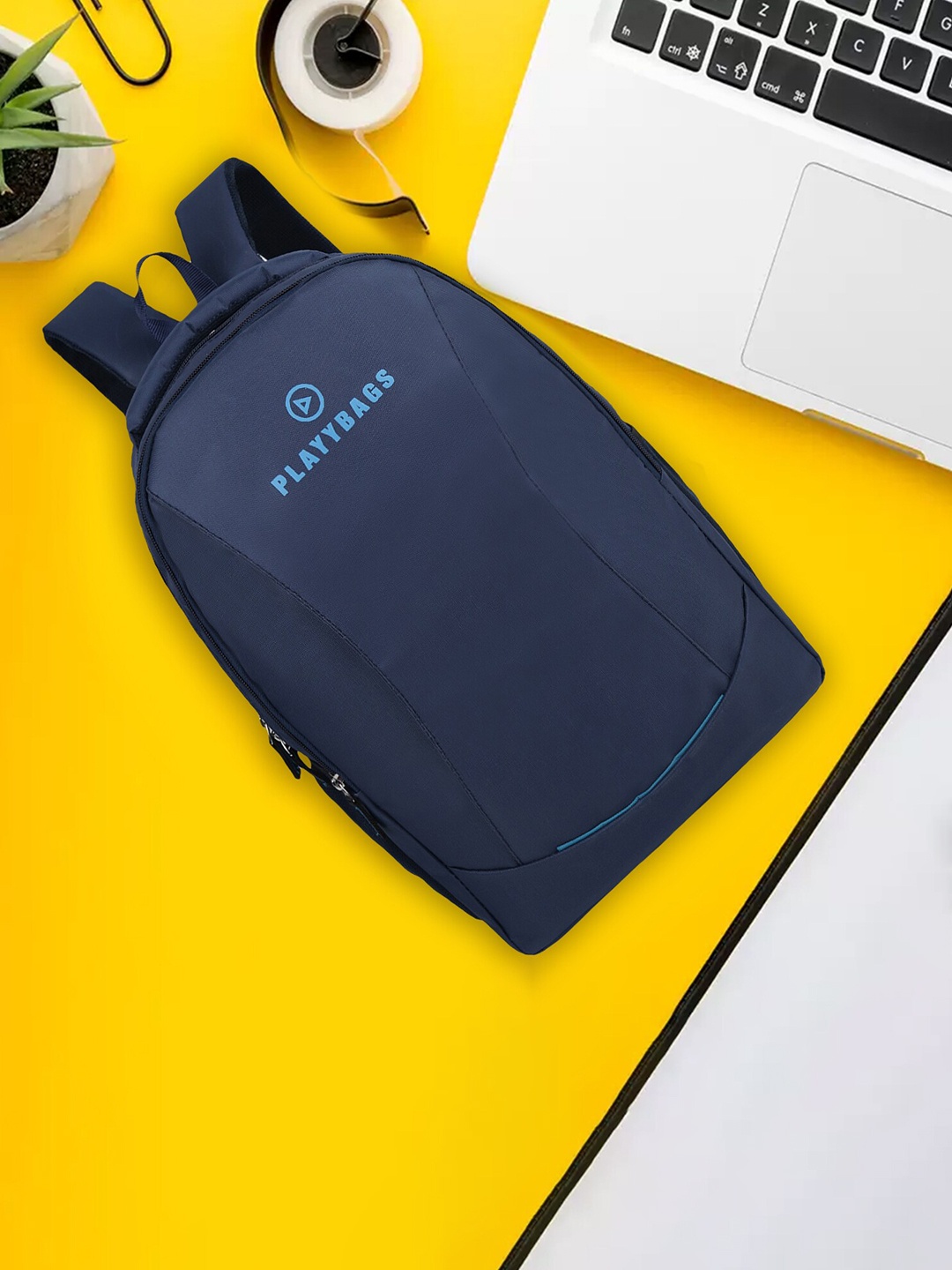 

PLAYYBAGS Unisex Brand Logo Backpack, Blue
