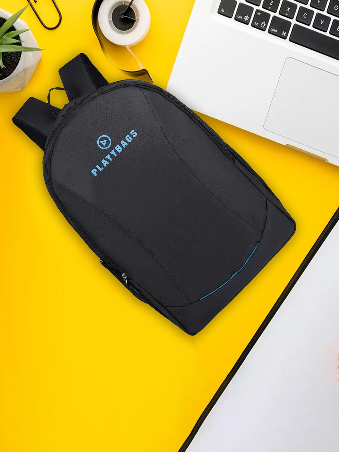 

PLAYYBAGS Unisex Brand Logo Backpack, Black