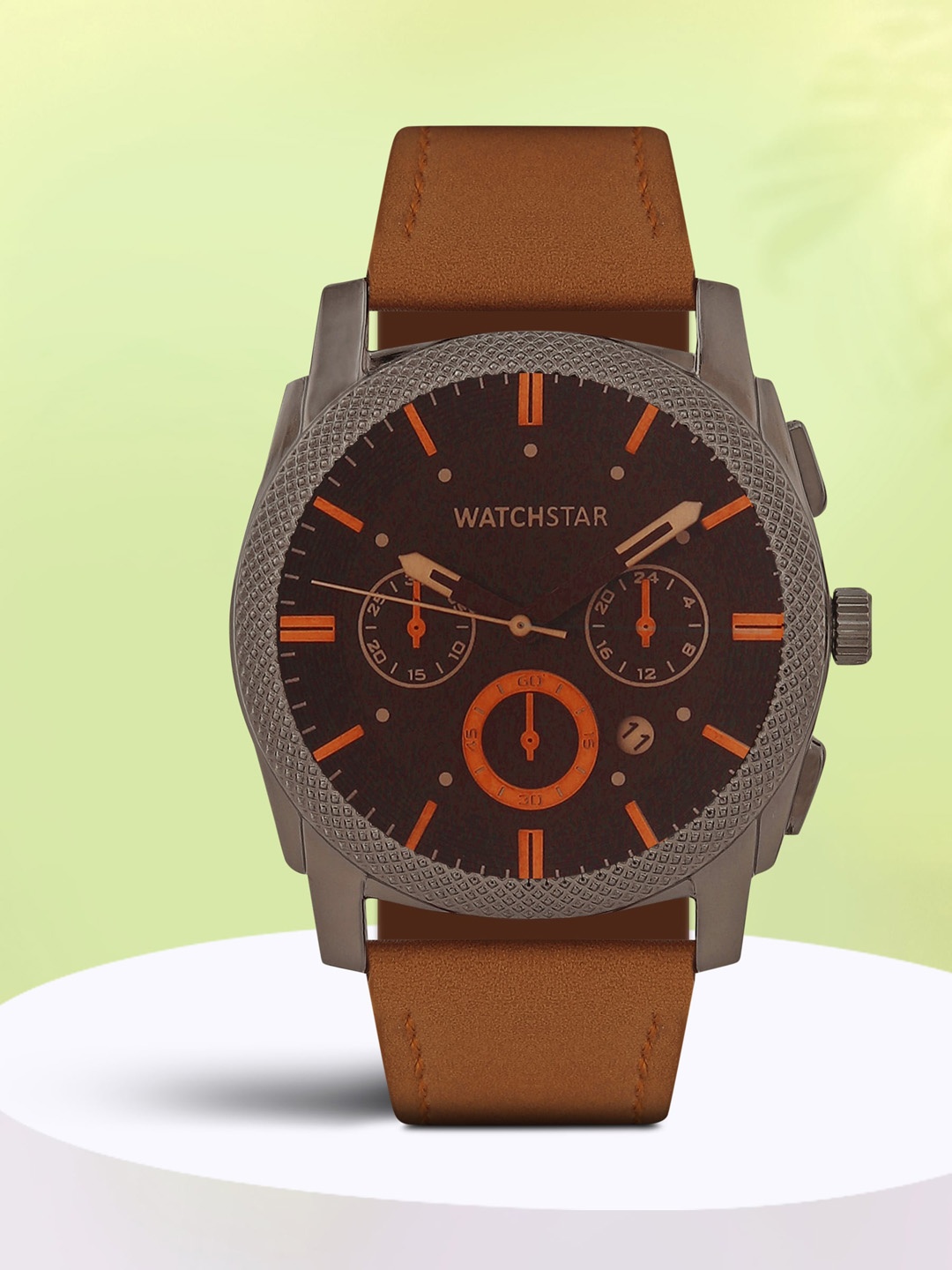 

WATCHSTAR Men Stainless Steel Analogue Watch FL Tan, Black