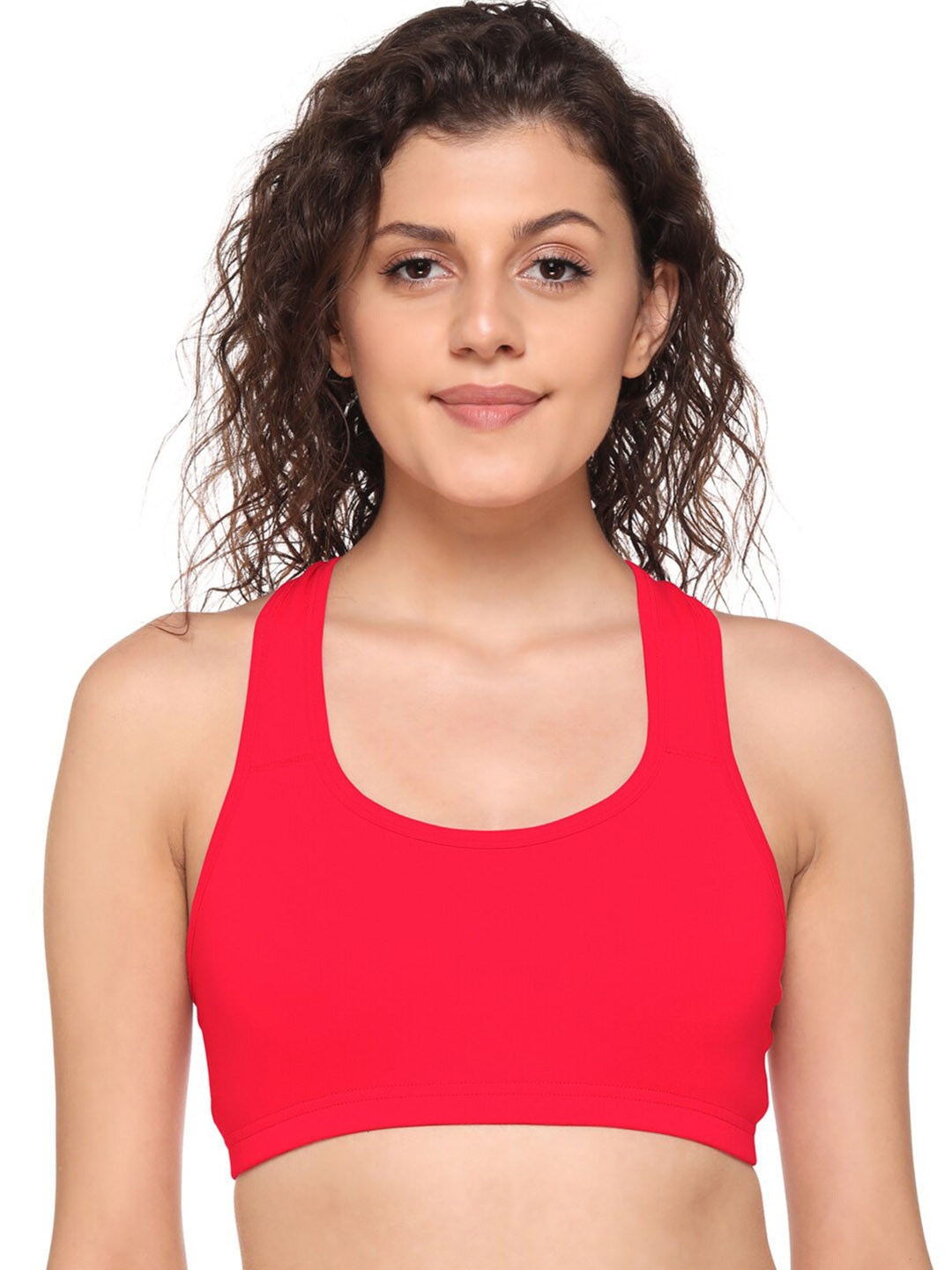 

SONA Seamless Full Coverage Cotton Workout Bra All Day Comfort, Red