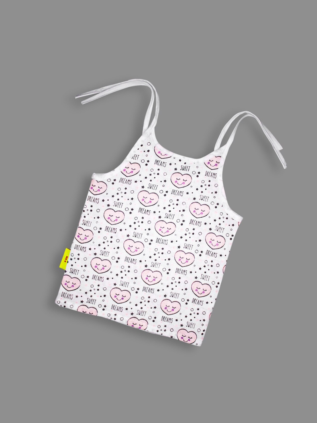 

Born Babies Infants Printed Cotton Sleeveless Knotted Jablas, Pink