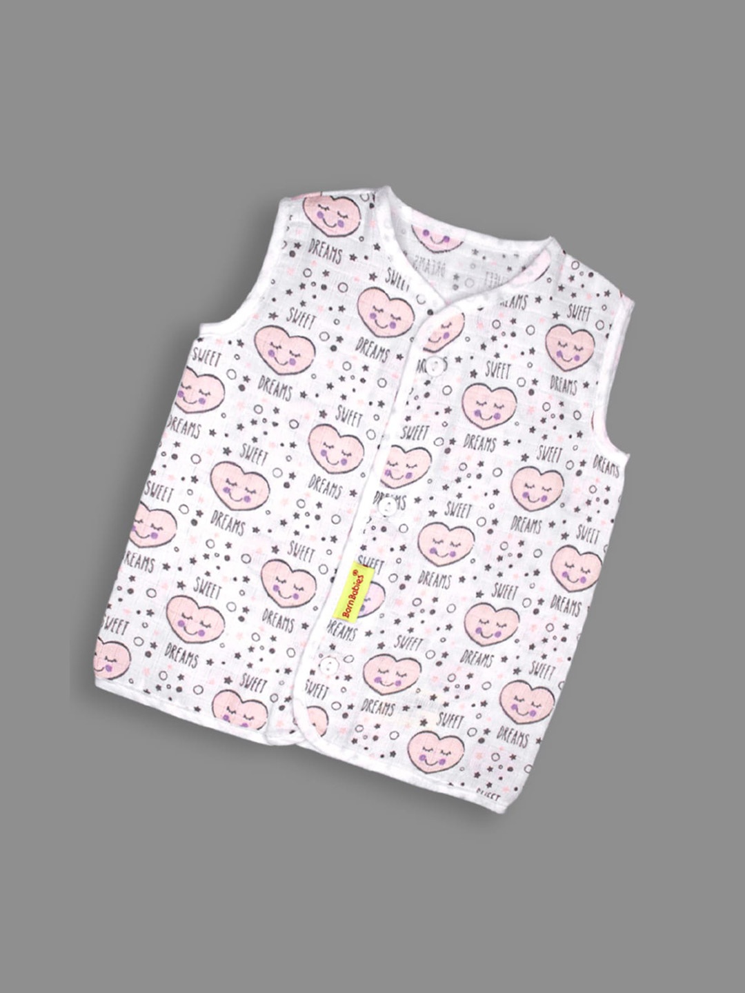 

Born Babies Infants Printed Cotton Jhabla, White