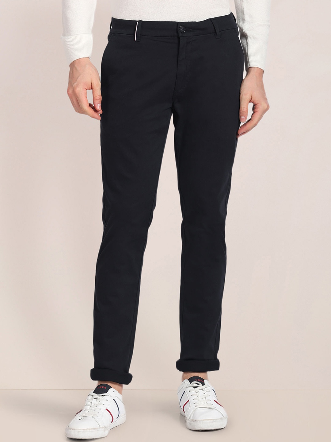 

U.S. Polo Assn. Men Mid-Rise Chinos Trousers, Navy blue