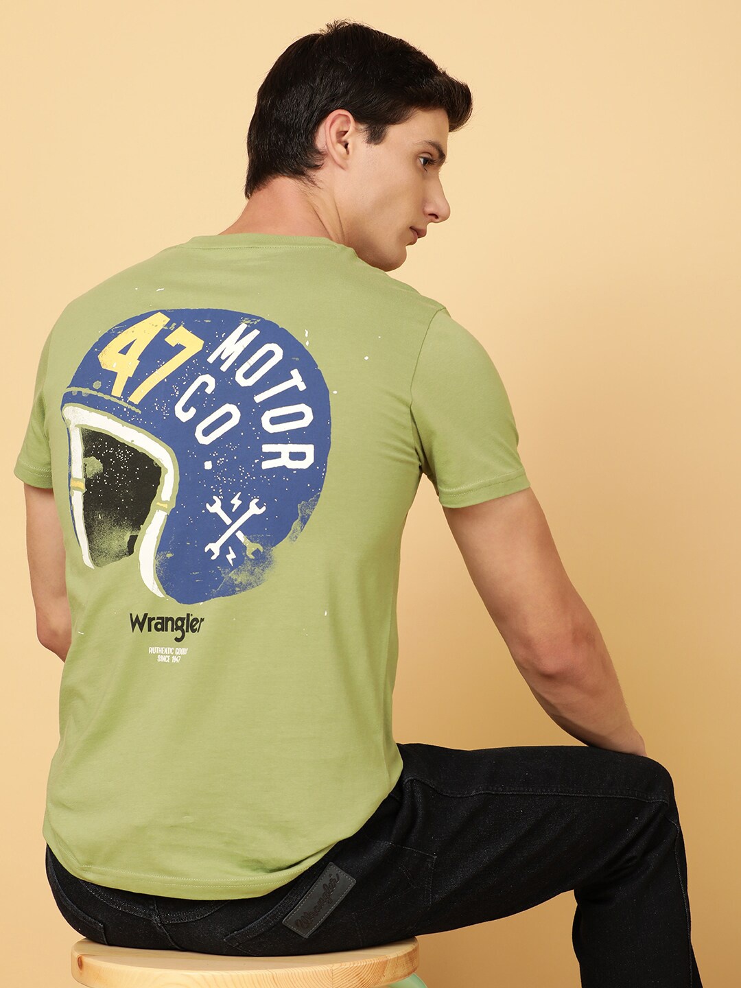 

Wrangler Typography Printed Pure Cotton T-shirt, Green