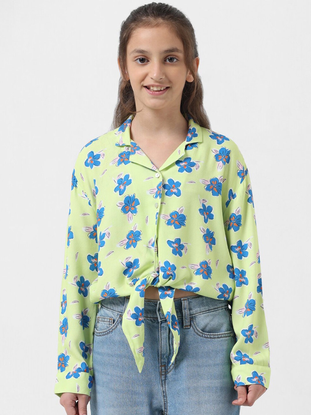 

Vero Moda Girls Floral Printed Casual Shirt, Green